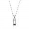 link chain necklace with square pendant in sterling silver 