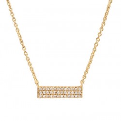 Gold bar necklace with pave cubic zirconia Gold bar necklace with pave cubic zirconia