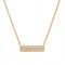 Gold bar necklace with pave cubic zirconia