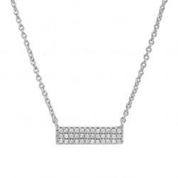 Sterling silver bar necklace with pave cubic zirconia Sterling silver bar necklace with pave cubic zirconia