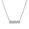 Sterling silver bar necklace with pave cubic zirconia