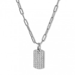 Sterling silver dog tag pendant with sparkling cubic zirconia Sterling silver dog tag pendant with sparkling cubic zirconia