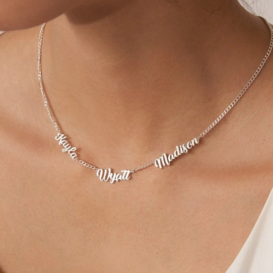 Multiple name necklace in 925 sterling silver 