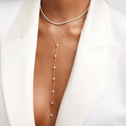 Sterling silver cz long lariat necklace Sterling silver cz long lariat necklace