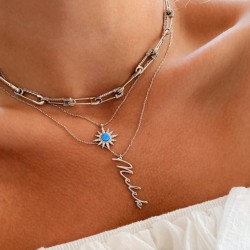 Custom vertical name necklace in 925 sterling silver  Custom vertical name necklace in 925 sterling silver