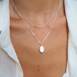 925 Sterling silver handmade baroque pearl necklace 925 Sterling silver handmade baroque pearl necklace