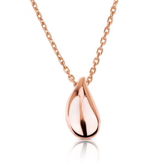 small teardrop Pendant necklace in rose gold plating