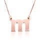 Lowercase initial necklace in 18k rose gold plating