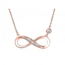 infinity necklace in rose gold plating and cubic zirconia infinity necklace in rose gold plating and cubic zirconia