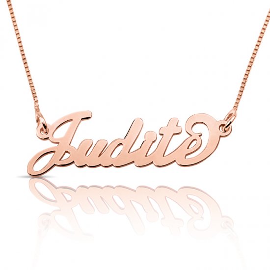 rose gold plated silver name necklace
