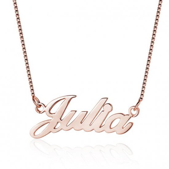rose gold plated classic name necklace    