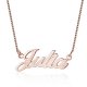 rose gold plated classic name necklace    