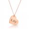 personalized engraved heart necklace with rose gold plating 