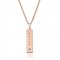 personalized vertical bar with swarovski in rose gold plating