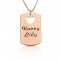 rose gold plated dog tag necklace with two names & heart 