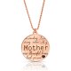 engraved disc necklace for mom in rose gold plating