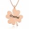 Engraved clover necklace in rose gold plating 