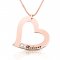 personalized heart necklace in rose gold plating & swarovski 