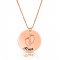 baby feet disc necklace in rose gold plating 