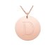 rose gold plated disc pendant with initial letter 