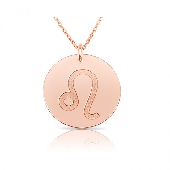 zodiac necklace in sterling silver with rose gold plating :Leo