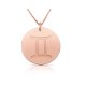 zodiac necklace in sterling silver with rose gold plating :Gemini