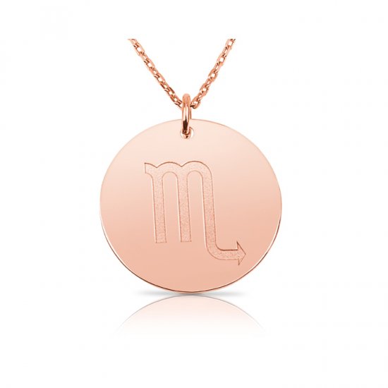 zodiac necklace in sterling silver with rose gold plating :Scorpio