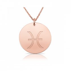 zodiac necklace in sterling silver with rose gold plating :Pisces zodiac necklace in sterling silver with rose gold plating :Pisces