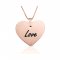 engraved heart pendant in rose gold plated silver