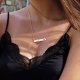 rose gold plated  bar necklace with two names & hearts  