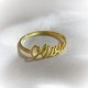 script name ring 18k gold plated