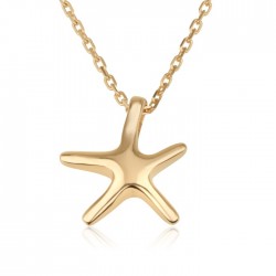 small seastar necklace with 18k gold plating  small seastar necklace with 18k gold plating
