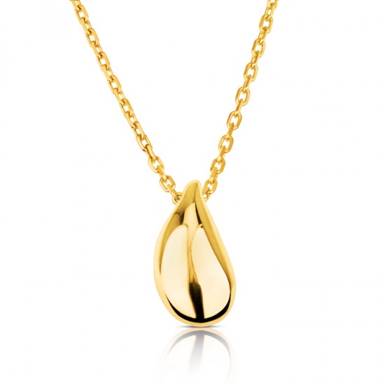 small teardrop Pendant necklace with 18k gold plating