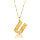 initial pendant necklace in 18k gold plating - retro style initial pendant necklace in 18k gold plating - retro style