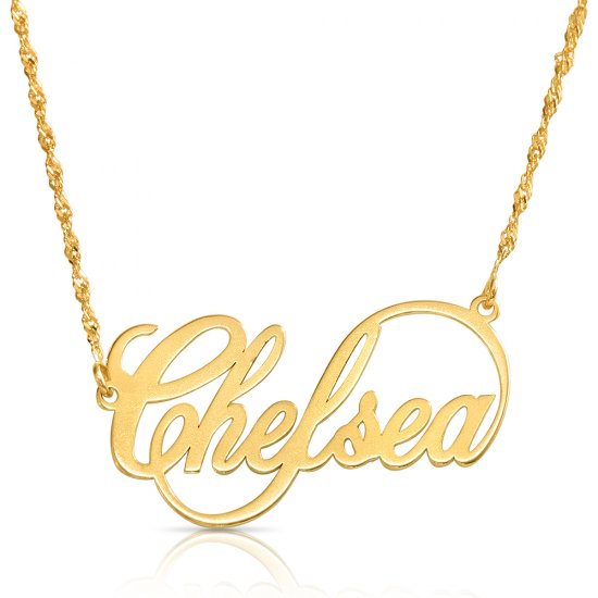 infinity name necklace - 18k gold plated silver