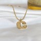 Initial pendant necklace in 18k gold plating - retro style   ( letter A )   