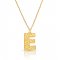 Initial Pendant Necklace In 18k Gold Plating - Retro Style ( Letter E )