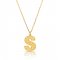 Initial Pendant Necklace In 18k Gold Plating - Retro Style ( Letter S )