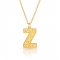 Initial Pendant Necklace In 18k Gold Plating - Retro Style ( Letter Z )