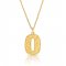 Initial Pendant Necklace In 18k Gold Plating - Retro Style ( Letter O )