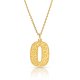 Initial Pendant Necklace In 18k Gold Plating - Retro Style ( Letter O )