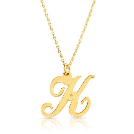 18k gold plated initial necklace (letter k)