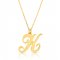 18k gold plated initial necklace (letter k)