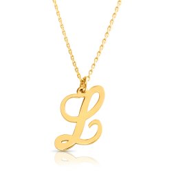 18k gold plated initial necklace (letter L) 18k gold plated initial necklace (letter L)
