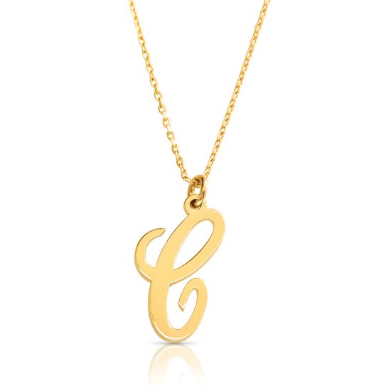18k gold plated initial necklace (letter C)