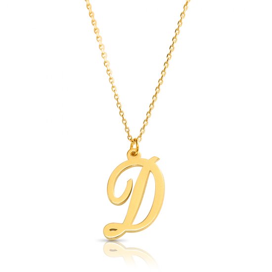 18k gold plated initial necklace (letter D)