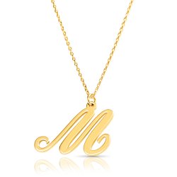 18k gold plated initial necklace (letter M) 18k gold plated initial necklace (letter M)