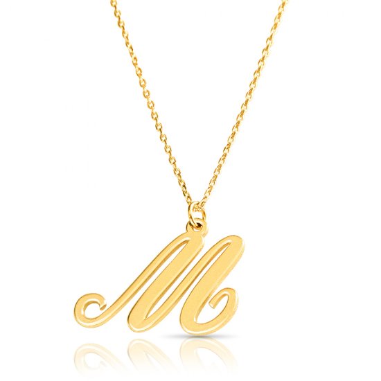 18k gold plated initial necklace (letter M)