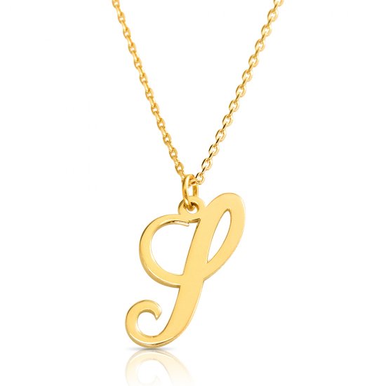 18k gold plated initial necklace (letter S)