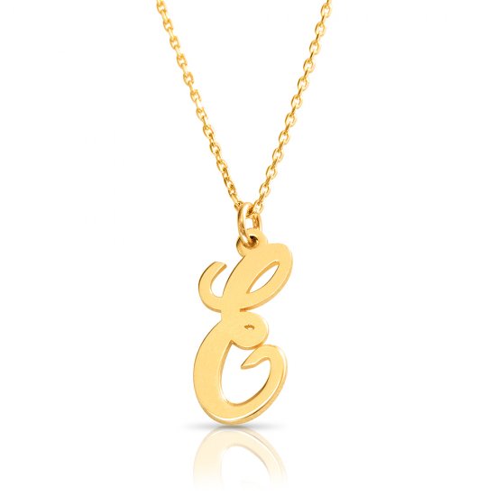 18k gold plated initial necklace (letter E)